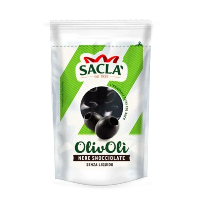 Oliwki czarne drylowane bez zalewy - Sacla 75g