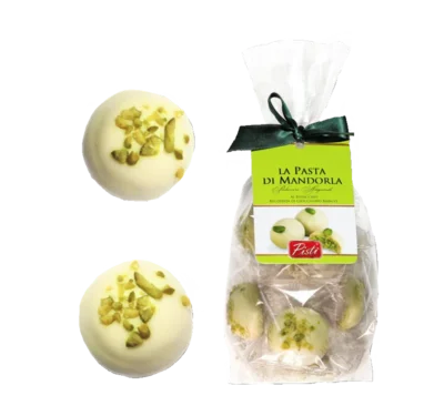 Ciastka migdałowo-pistacjowe w białej czekoladzie Pisti 150g