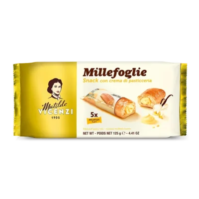 Ciasteczka Millefoglie z nadzieniem waniliowym Vicenzi 125g