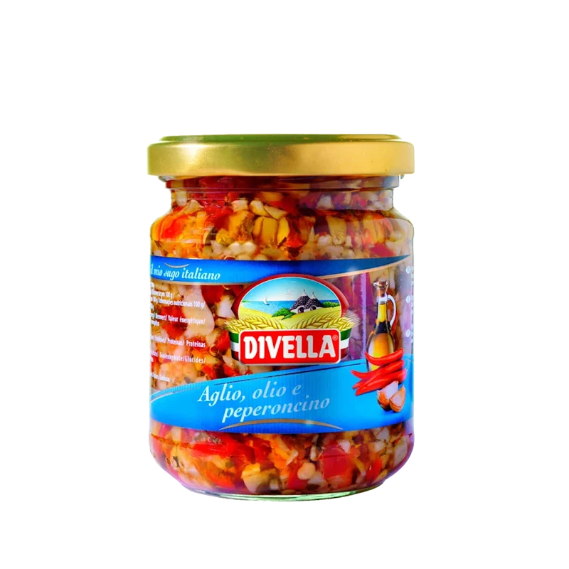 Papryczki chili z czosnkiem Aglio Olio Peperoncino - Divella 190g