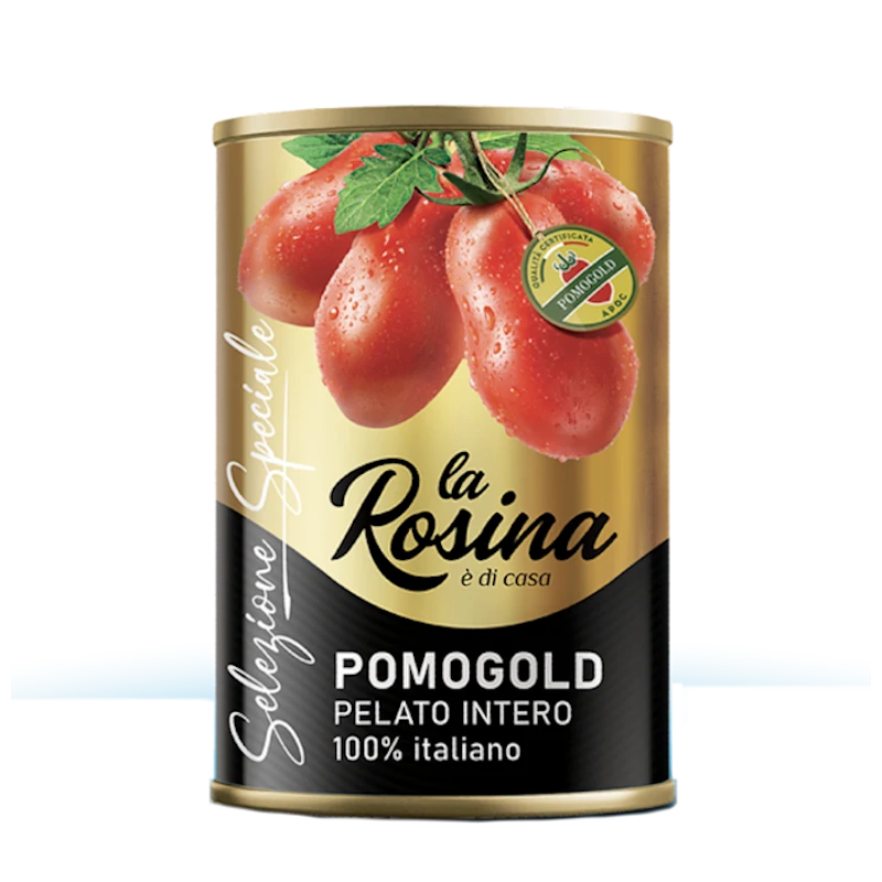 Pomidory całe Pelati 100% włoskie Pomogold La Rosina 400g