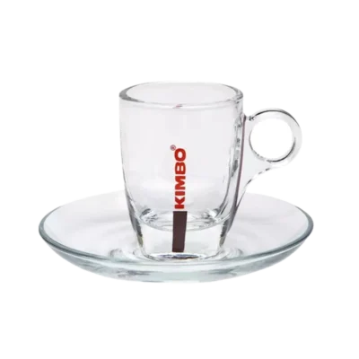 Filiżanka ze spodkiem do espresso - szkło bezbarwne Kimbo