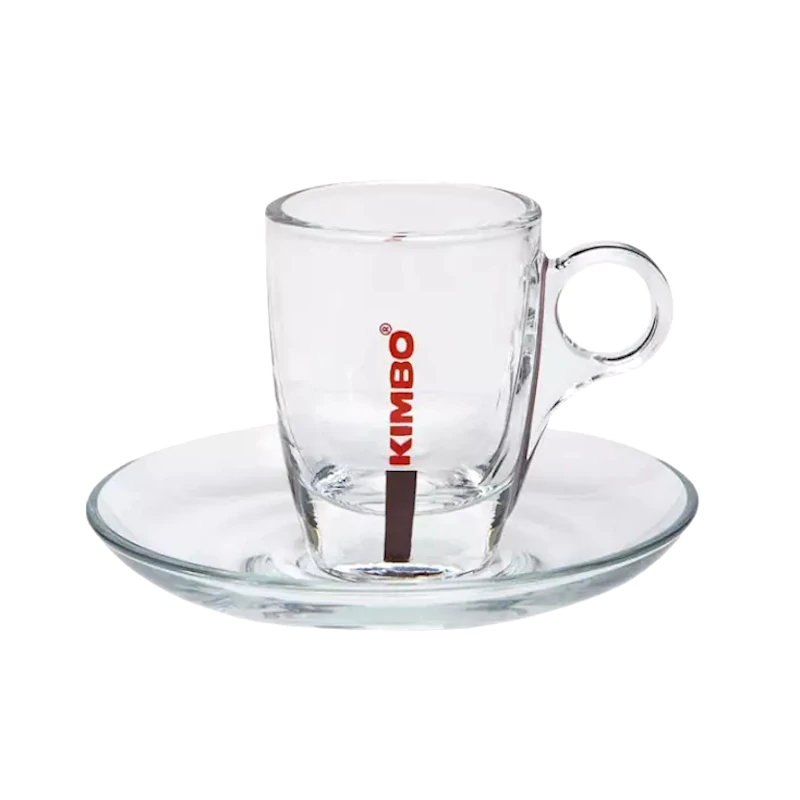 Filiżanka ze spodkiem do espresso - szkło bezbarwne Kimbo