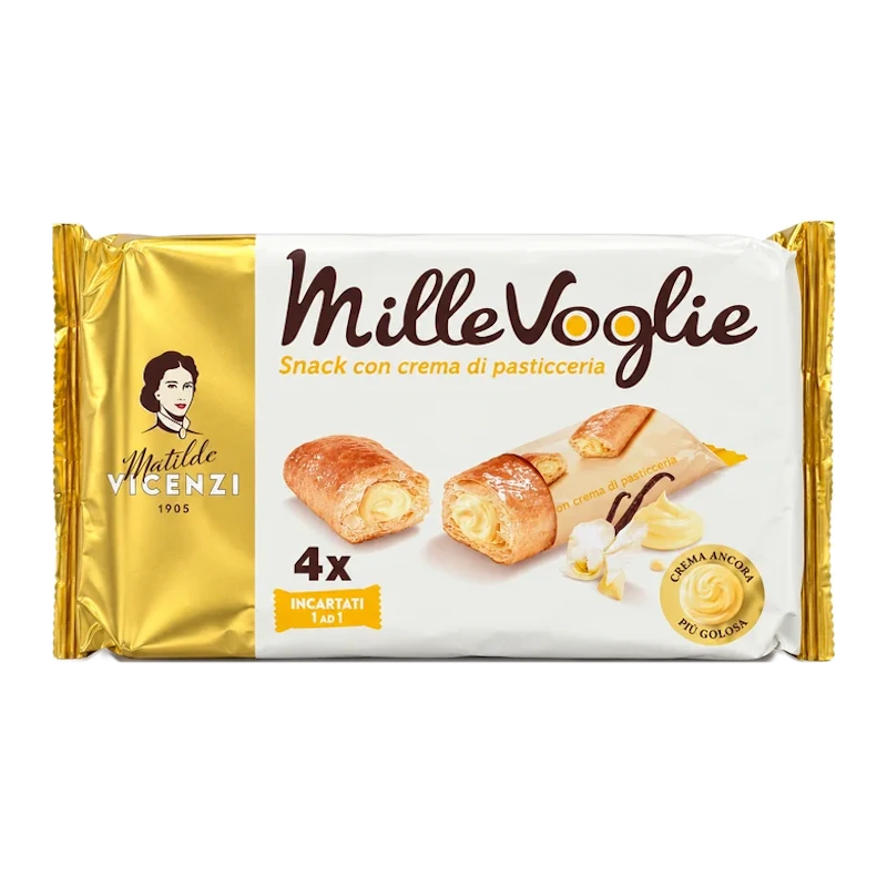 Ciasteczka Millevoglie crema o smaku waniliowym - Vicenzi 100g