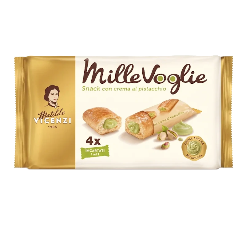 Ciasteczka Millevoglie o smaku pistacjowym - Vicenzi 100g