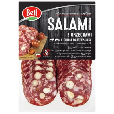 Salami z orzechami w plastrach 70 g Bell | Veroitalia.pl